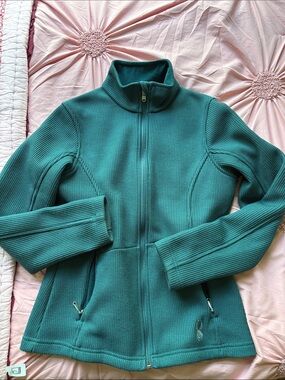 Spyder Teal Ribbed Full-Zip Core Jacket Womens M